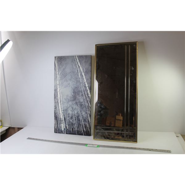 Tree Print on Canvas (12" x 24") - Mirror (27" x 12")