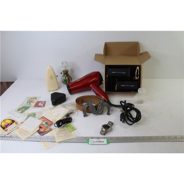 HDMI Extender - Conair Hairdryer (working) - Leather Belt w/Horse Shoe Buckle - Taktell Piccolo - Vi