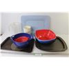 Image 1 : Plastic Juicer - Roasting Pans - Plastic Bowls - Plastic Strainers - Blue Tray - Utensil Holder