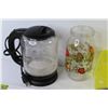 Image 2 : Electric Water Kettle - Caddy Basket - Metal Sieve - Grater/Slicer - Jar (missing lid)