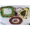 Image 5 : Christmas Items - Trays (one is cracked) - Tins - Placemats - LED Light Projector (wire is frayed - 