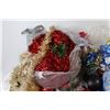 Image 5 : Christmas Decorations - Balls - Bows - Red Crochet Doilies - Garland