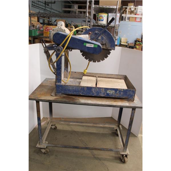 * Wet Tile Saw on Wheeled Stand (Consigner States Works - Stand Measurements: 24"x44"x31" High