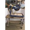 Image 1 : * Wet Tile Saw on Wheeled Stand (Consigner States Works - Stand Measurements: 24"x44"x31" High