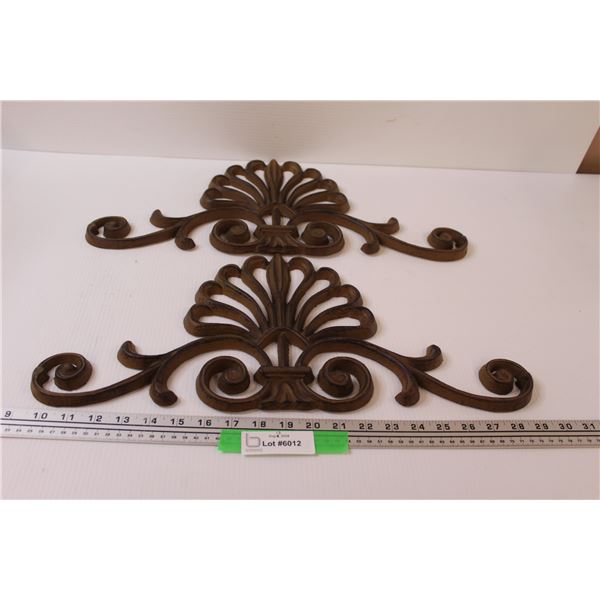 (2) Cast Iron Decor - 20" x 10"