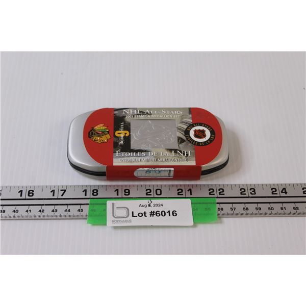 Canada Post Hall of Fame 2001 Bobby Hull NHL Stamps Collection in Case