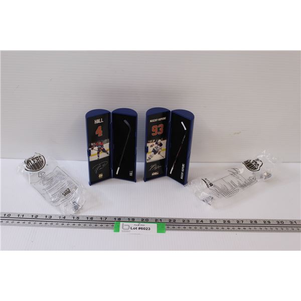 Edmonton Oilers Nugent-Hopkins & Hall Mini Hockey Stick & Ticket Holders NHL Collector Editions