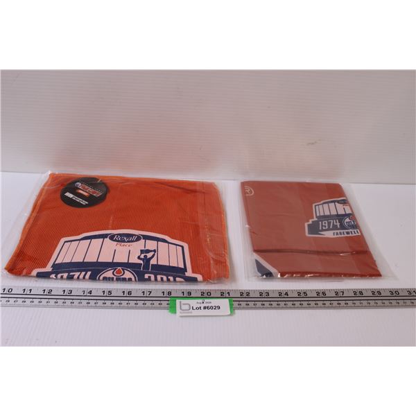 Edmonton Oilers Rexall Place Farewell Memorabilia: Flag & Towel - NIB