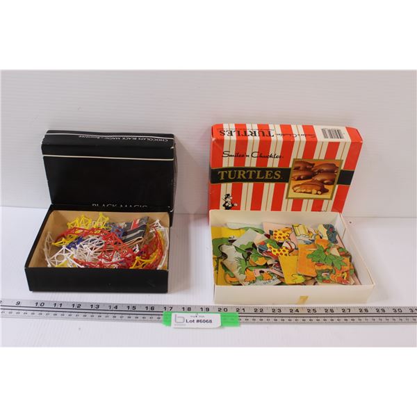 Vintage Puzzle & Building Set - as is