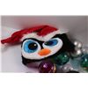 Image 2 : Christmas Decor - 15" Wooden Nutcracker, Tree Ornaments, Penguin Hat