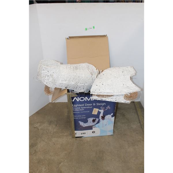 *Noma LED 4' Lighted Deer & Sleigh - Indoor/Outdoor