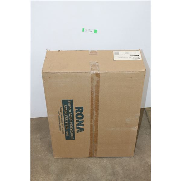 *Rona Stainless Steel Sink w/Steel Bottom Grid (NIB)