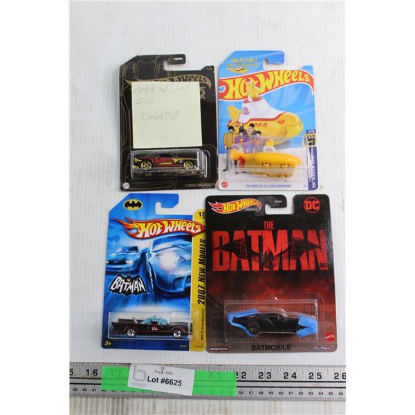 (4) Hot Wheels Car Toys - Batman