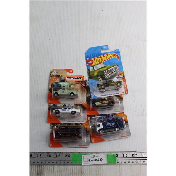(5) Matchbox and (1) Hot Wheels Car Toys