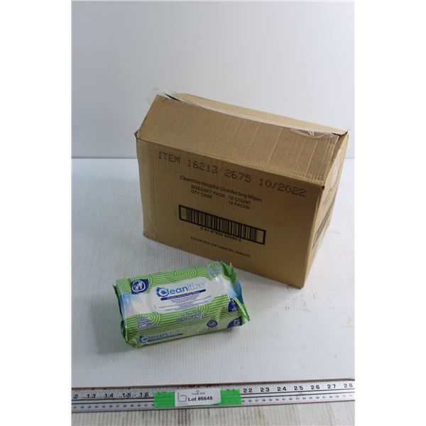 (12) Cleanitize Hospital Disinfecting Wipes - 72 Wipes per Pack