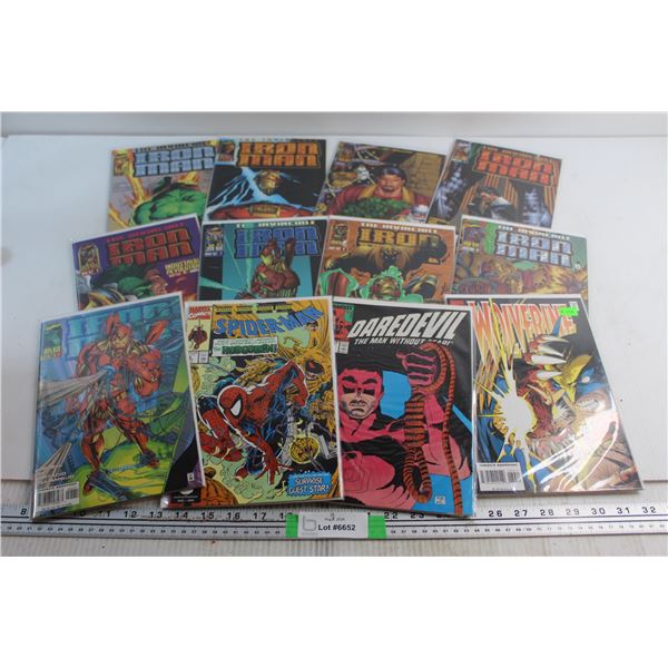 (12) Assorted Comics - Spiderman, Wolverine, Iron Man
