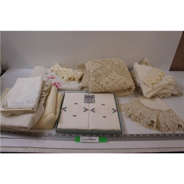 Vintage Dollies, Tablecloths, Pillowcases, Misc.