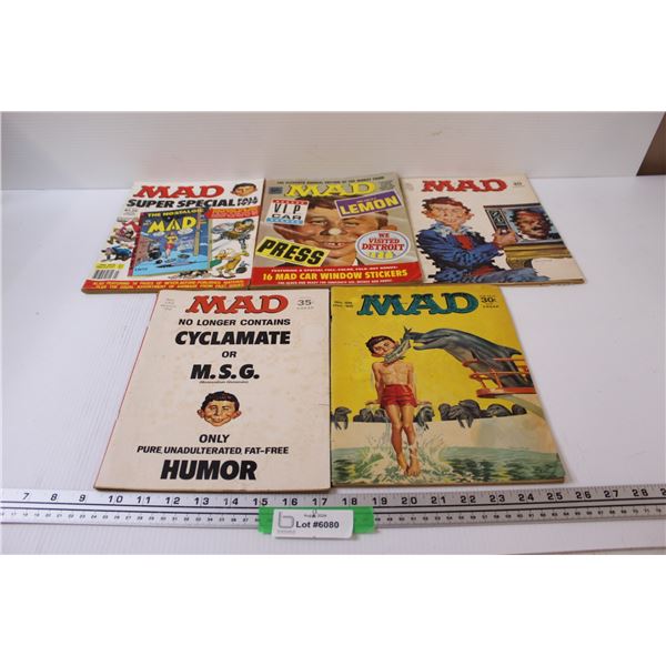 (5) Vintage MAD Magazines - 1960's and 70's