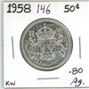Image 1 : 1958 Canadian silver 50 cent coin