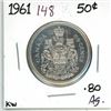 Image 1 : 1961 Canadian silver 50 cent coin