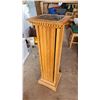 Image 3 : Wooden pedestal, w/ shelves - 3ft H x 11.5"x11.5"