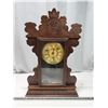 Image 1 : Vintage wind up gingerbread style clock, w/ pendulum and key - 15"x23"H