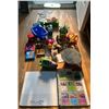 Image 1 : Aquarium & Box of miscellaneous toys & cards