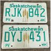 Image 1 : 1996 Saskatchewan license plate x2