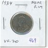 Image 1 : 1934 Canadian Nickel 5 Cents. S Near Rim. VF-20.