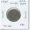 Image 1 : 1935 Canadian Nickel 5 Cents. S Far from Rim. VF-20.