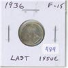Image 1 : 1936 Canadian Silver 10 cents. Last issue of King George V. F-15.