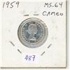 Image 1 : 1959 Canadian Silver 10 Cents. MS-64 with Cameo. Bright White.