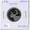 Image 1 : 1991 Canadian 25 Cents. Key Date. Proof with Ultra Heavy Cameo. Scarce.