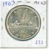 Image 1 : 1963 Canadian Silver Dollar. MS-63.