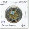 Image 1 : 1921 – 2021 Discovery of Insulin Toonie. Colourized. BU from an original roll.