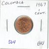 Image 1 : Colombia. 1967 1 Centavo. BU Red.