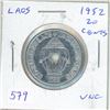 Image 1 : Laos. 1952 20 Cents. Elephants. Uncirculated.