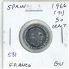 Image 1 : Spain. 1966 (71) 50 Cents. General Franco. BU.