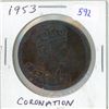 Image 1 : 1953 Coronation medal of Queen Elizabeth. Nicely Toned.