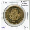 Image 1 : 1971 Saskatchewan Homecoming brass medal. BU.