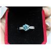 Image 2 : 2.00 CT GRA CERTIFIED MOISSANITE VVS BLUE COLOR WITH 13 ROUND CUT CUBIC ZIRCONIUM SET ON EACH SIDE I