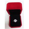 Image 1 : 2.00 CT GRA CERTIFIED MOISSANITE VVS BLUE COLOR WITH 35 ROUND CUT CUBIC ZIRCONIUM SET IN HALO AND MO