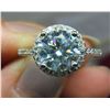 Image 3 : 2.00 CT GRA CERTIFIED MOISSANITE VVS BLUE COLOR WITH 35 ROUND CUT CUBIC ZIRCONIUM SET IN HALO AND MO