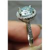 Image 4 : 2.00 CT GRA CERTIFIED MOISSANITE VVS BLUE COLOR WITH 35 ROUND CUT CUBIC ZIRCONIUM SET IN HALO AND MO