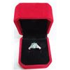 Image 1 : 3.00 CT GRA CERTIFIED MOISSANITE VVS BLUE COLOR WITH 15 ROUND CUT CUBIC ZIRCONIUM SET ON EACH SIDE I