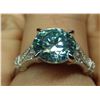 Image 3 : 3.00 CT GRA CERTIFIED MOISSANITE VVS BLUE COLOR WITH 15 ROUND CUT CUBIC ZIRCONIUM SET ON EACH SIDE I