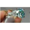 Image 4 : 3.00 CT GRA CERTIFIED MOISSANITE VVS BLUE COLOR WITH 15 ROUND CUT CUBIC ZIRCONIUM SET ON EACH SIDE I