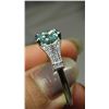 Image 5 : 3.00 CT GRA CERTIFIED MOISSANITE VVS BLUE COLOR WITH 15 ROUND CUT CUBIC ZIRCONIUM SET ON EACH SIDE I