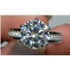 Image 3 : 2.80 CT GRA CERTIFIED MOISSANITE VVS D COLOR WITH 30 ROUND CUT CUBIC ZIRCONIUM SET BELOW WEIGHING 0.