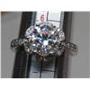 Image 2 : 2.00 CT GRA CERTIFIED MOISSANITE VVS D COLOR WITH 26 ROUND CUT CUBIC ZIRCONIUM SET SURROUNDING CENTE